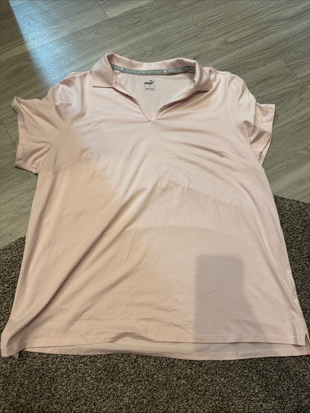 Puma Women's Pale Pink Short Sleeve Polo Tee